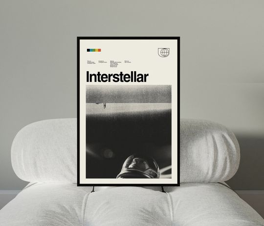 Discover Minimalist Interstellar Movie Poster - Vintage Style - Minimalist Art - Movie Poster
