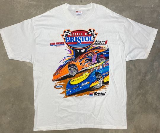 Discover Vintage NOS 2001 Bristol Motor Speedway Late Model Dirt Racing Event T Shirt