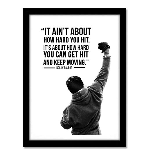 Discover GRAY WALL Acrylic Glass Sylvester Stallone Rocky Balbao Quote  Poster