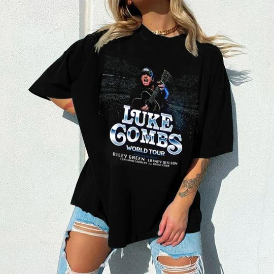 Discover Luke Combs World Tour 2023 Shirt, Country Music Luke Combs T-Shirt