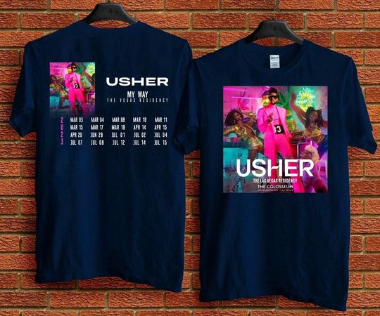 Discover 2023 Usher My Way The Vegas Residency Tour T-Shirt, Usher RnB Music Concert 2023 T-Shirt