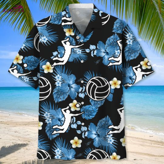 Discover Volleyball Nature Tropical Blue Hawaiian Shirt 3d Summer Hawaiian Beach Shirt