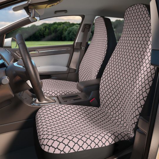Discover Pink Seat Cover for Car, Elegant Car Seat Covers for Women, Aesthetic Car Decor