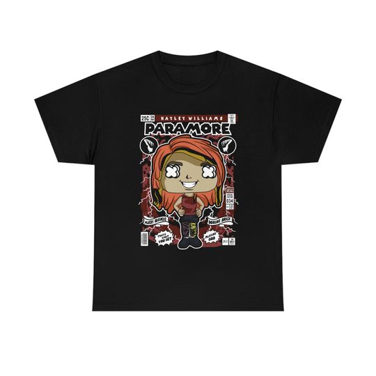 Discover Paramore Hayley Williams Comic Pop Black T-shirt