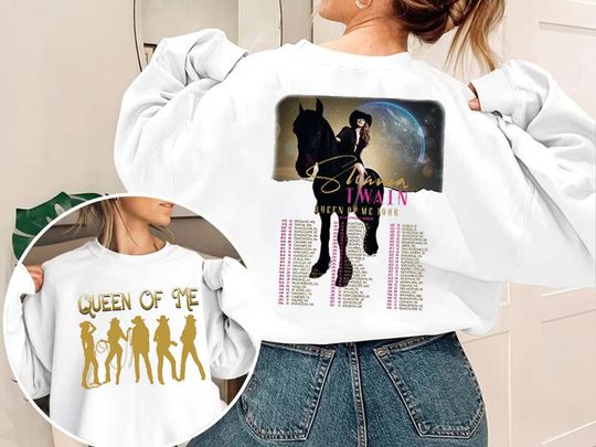 Discover Queen Of Me Tour 2023 Shania Twain T-Shirt Sweatshirt, Shania Twain Tour 2023 Shirt