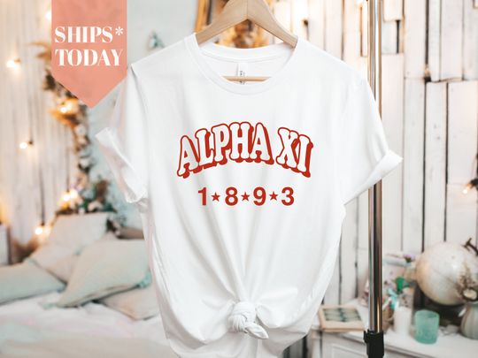 Discover Alpha Xi Delta Red Arch Sorority T-shirt | Alpha Xi Shirts