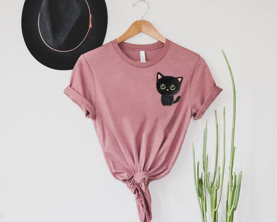 Discover Cute Cat Lover Pocket T-Shirt