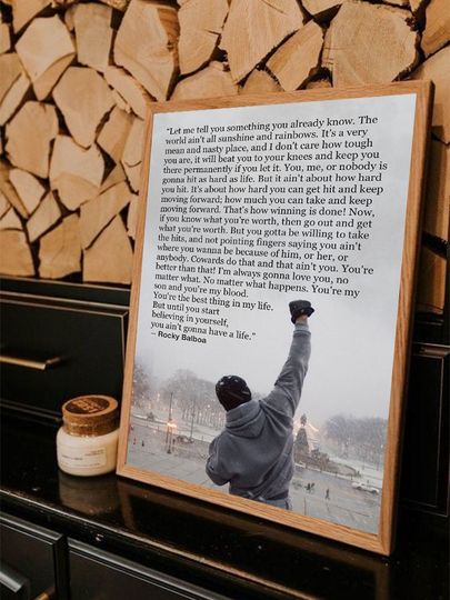 Discover Rocky Balboa Wall Art Quote Poster