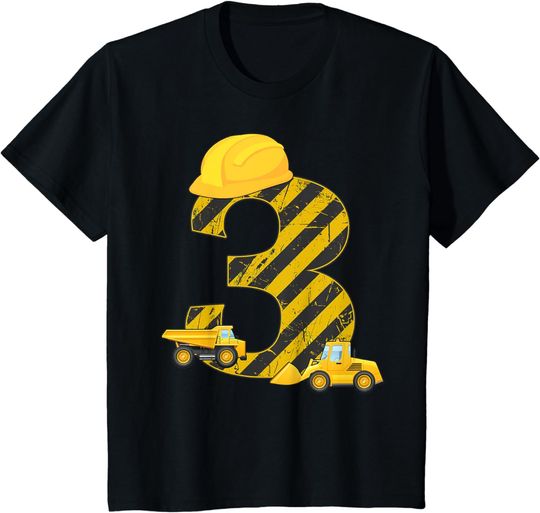 Discover 3rd Birthday Digger T-Shirt I 3 Years Builder Excavator Gift T-Shirt