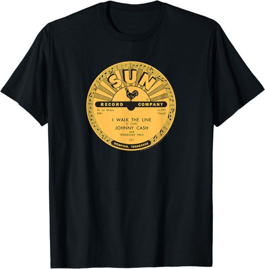 Discover Sun Records Vinyl Johnny Cash I Walk The Line T-Shirt