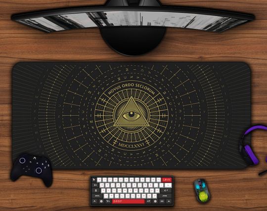 Discover Illuminati Eyes Desk Mat | Secret Society Geometric  Astrology Geometry Horror