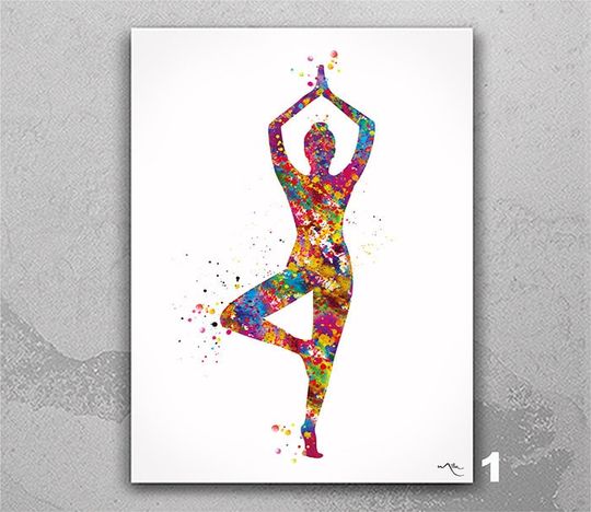 Discover Yoga Art Tree Pose Yoga Poster