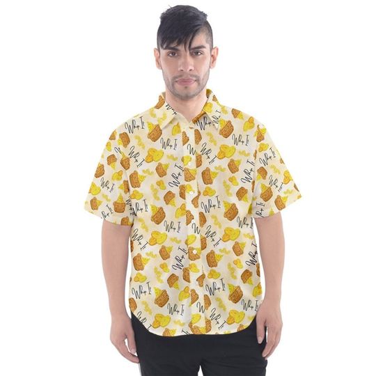 Discover Dole whip inspired short sleeved button down shirt