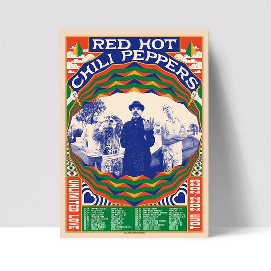 Discover Official Unlimited Love Tour Poster, Red Hot Chili Peppers Poster