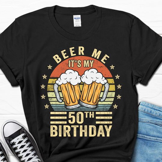 Discover Beer Me It's My 50th Birthday Vintage T-Shirt