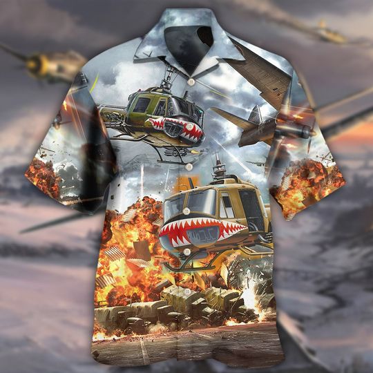 Discover Combat Aircraft Fly Sky Military Planes Hawaiian Shirt