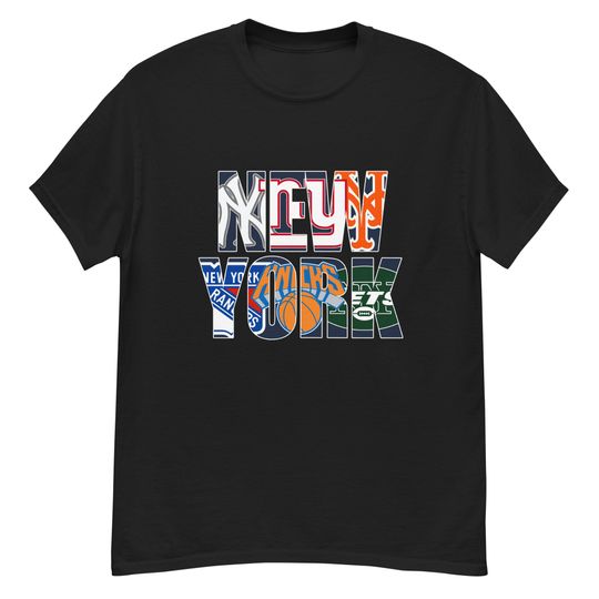 Discover New york sports team tshirt mashup tee