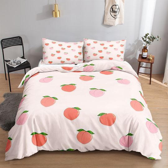 Discover Peach Cartoon Peach Bedding Set