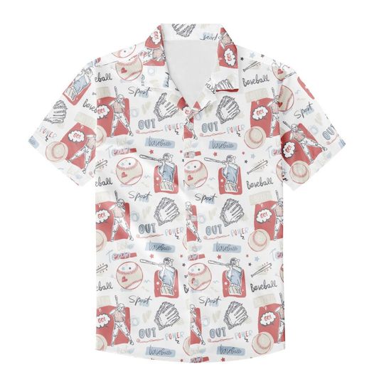 Discover Baseball Men's Hawaiian Aloha Shirt