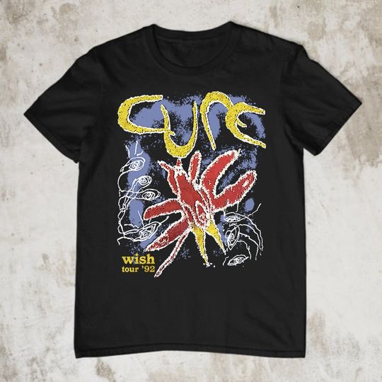Discover The Cure T-Shirt, Vintage 1992 The Cure Wish Tour T-Shirt
