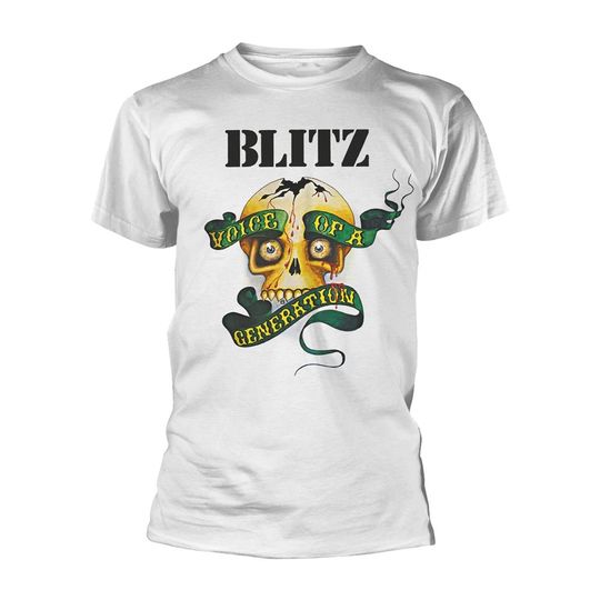 Discover Blitz Unisex T-shirt: Voice Of A Generation (White)