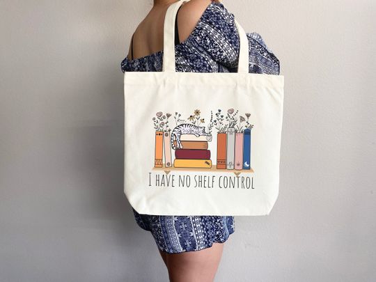 Discover I Have No Shelf Control Tote Bag, Book Lovers Tote Bag