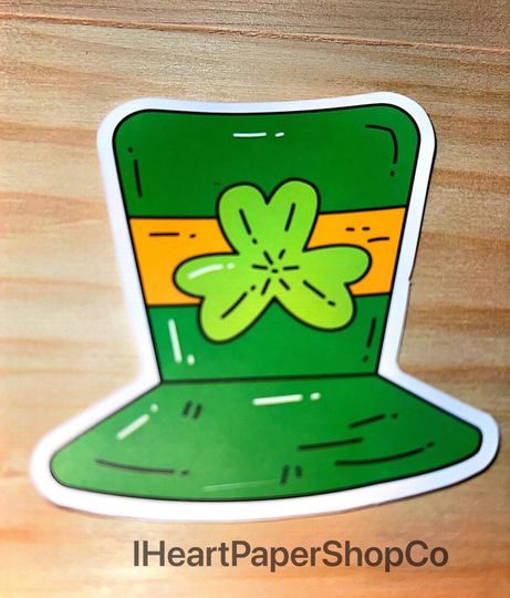 Discover Shamrock Hat- Shamrock Sticker