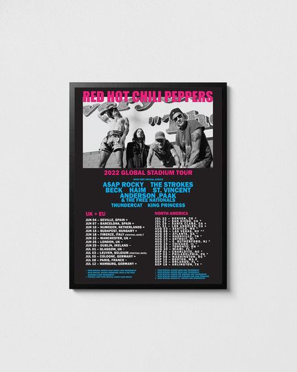 Discover Red Hot Chili Peppers 2022 Tour Poster \ Red Hot Chili Peppers Print
