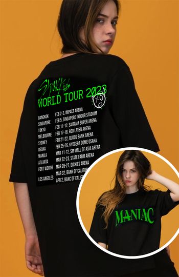 Discover Stray Kids World Tour 2023 Shirt, Stray Kids Maniac Tour Shirt