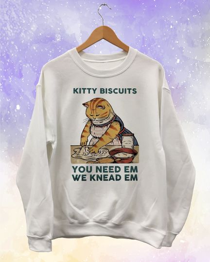 Discover Kitty Biscuits Sweatshirt - Cat Making Biscuits Vintage Art