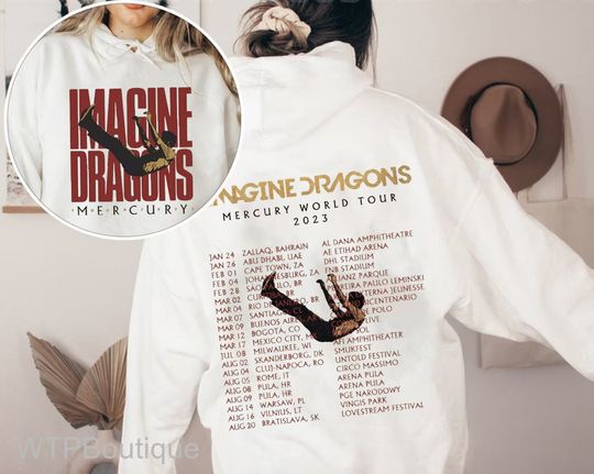 Discover 2023 Imagine Dragon Mercury World Tour 2 Sided Hoodie, Mercury Tour 2023 Shirt