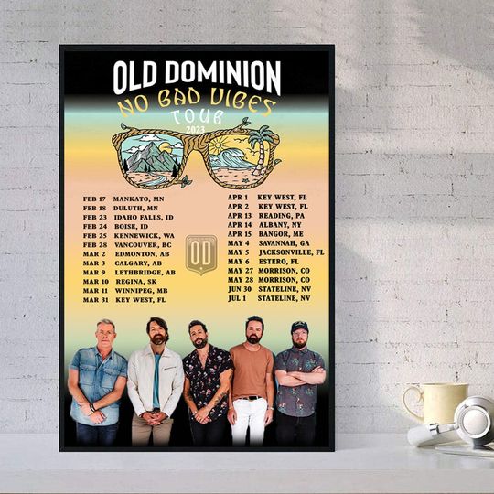 Discover Old Dominion No Bad Vibes 2023 Tour poster