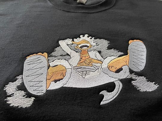 Discover Luffy One Piece Anime Embroidered Sweatshirt