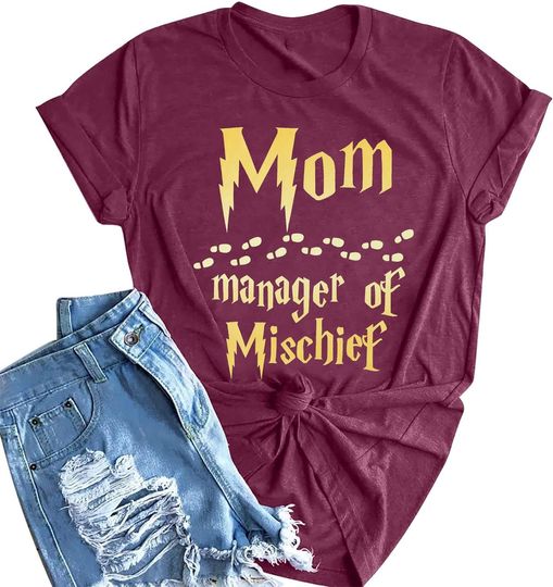 Discover Funny Mom Manager of Mischief T-Shirt - Harry Potter Theme