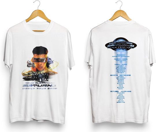Discover Rauw Alejandro Shirt Saturno World Tour 2023 Rauw Alejandro Tour 2023 T-Shirt