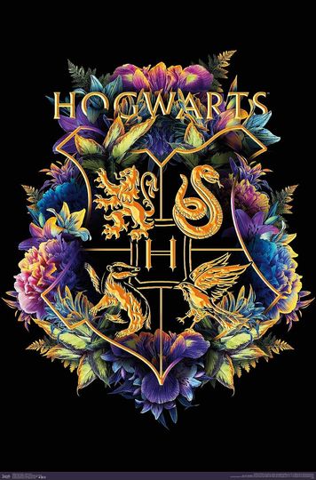 Discover Harry Potter - Floral House Crests Wall Poster
