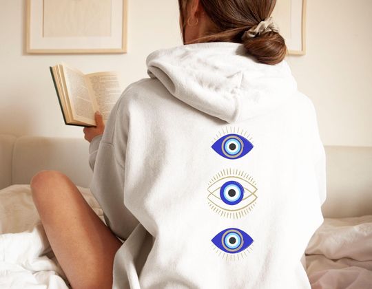 Discover Trendy Evil Eye Hoodie, Oversized and Stylish