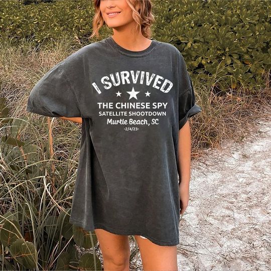 Discover I Survived the Chinese Spy Satellite Balloon Myrtle Beach T-Shirt