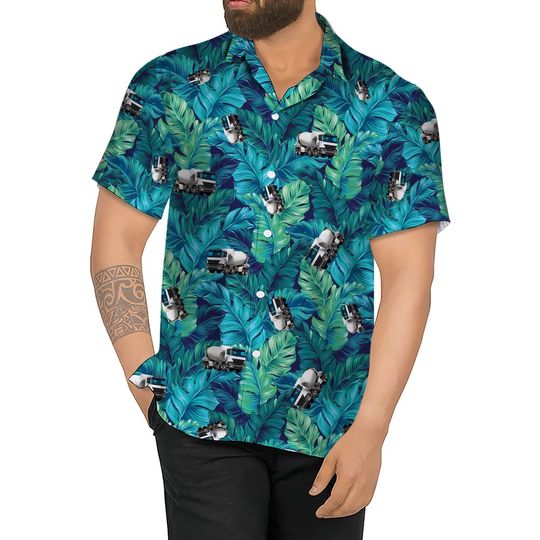 Discover Concrete Mixer Truck Hawaiian Shirt