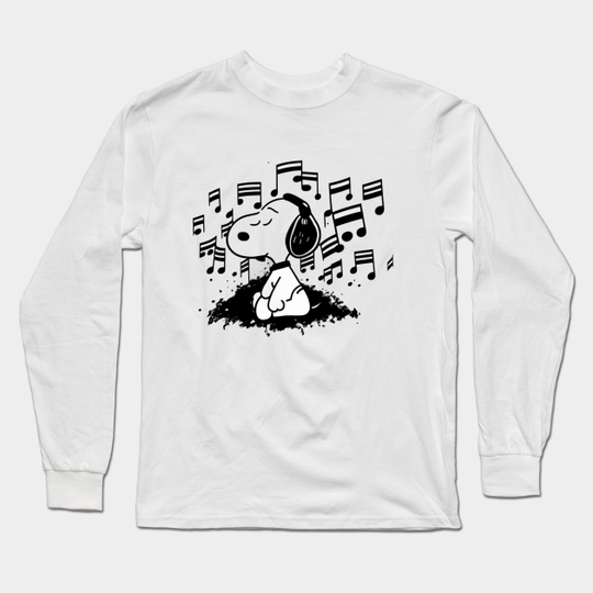 Discover Cute snoopy abstract Listening to music - Snoopy - Long Sleeve Shirt
