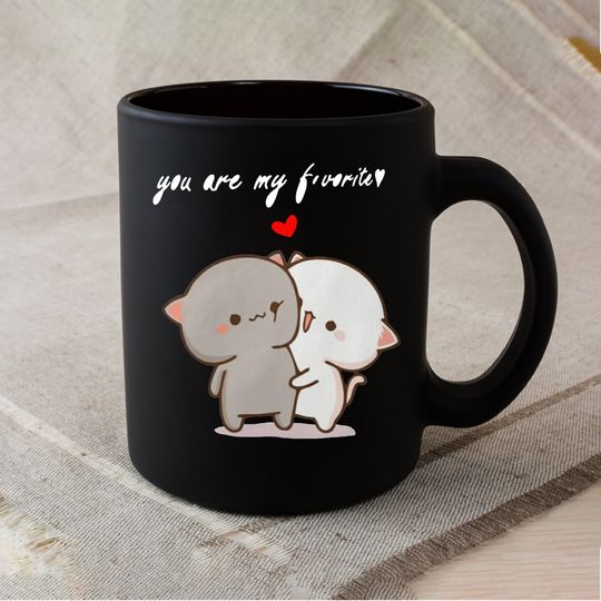 Discover Peach & Goma You Are My Favorite Coffee Mug Cute Hugging Cat Kawaii Cats Kitten Hug Coffee Mug