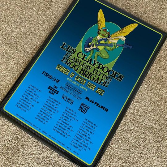 Discover Les Claypools Fearless Flying Frog Brigade The Summer of Green Tour 2023 Poster