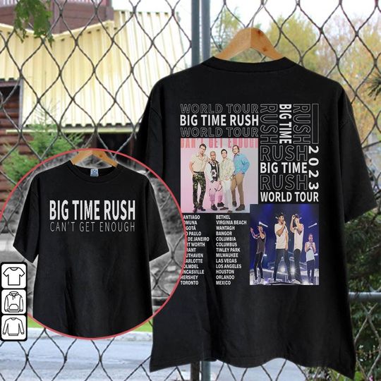 Discover Big Time Rush Band Can't Get Enough Tour 2023 T Shirt