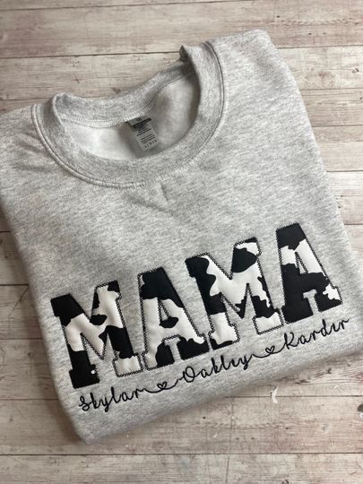 Discover Cow Print Mama Crewneck Sweatshirt