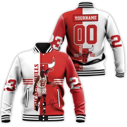 Discover Michael Jordan 23 Signed 3D Baseball Jacket