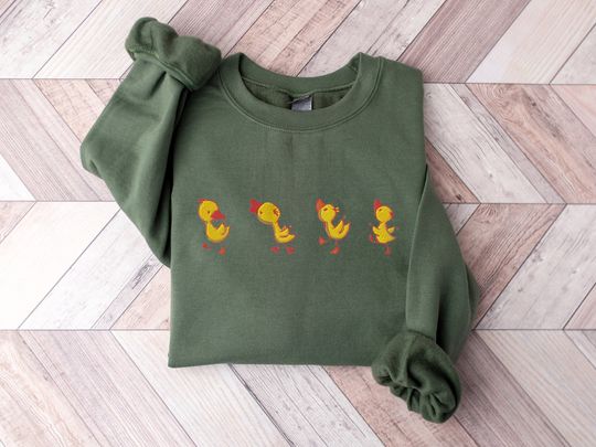 Discover Embroidered Duck Sweatshirt, Silly Goose Sweatshirt