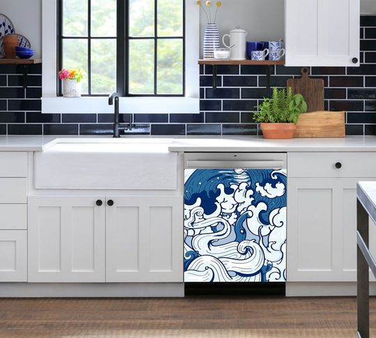 Discover Ocean Breeze Dishwasher Cover - Beachy Kitchen Decor