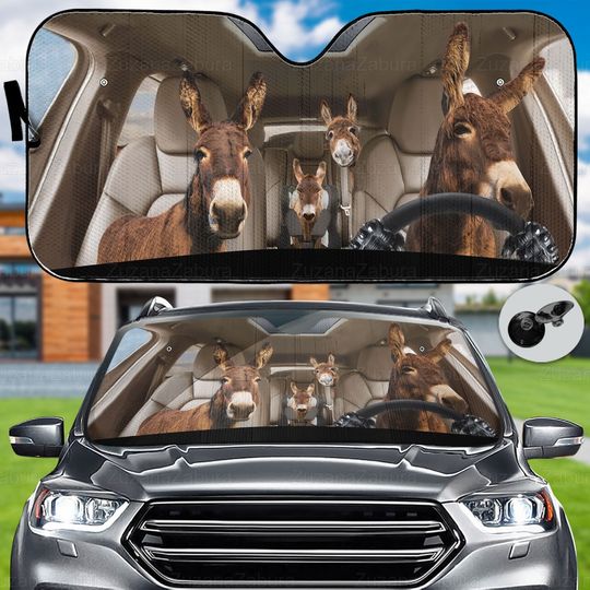 Discover Donkey Family Car Sunshade