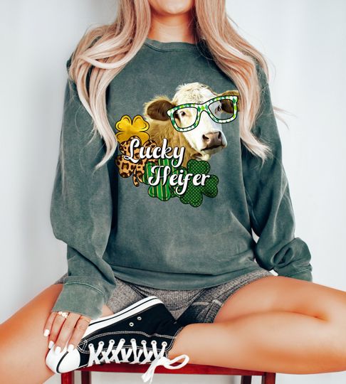 Discover Comfort Colors Heifer St Patricks Sweatshirt