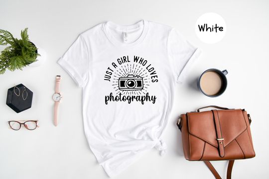 Discover Just a Girl Who Loves Photography Shirt, Photographer Gift T-Shirt